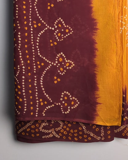 Orange Bandhani Saree