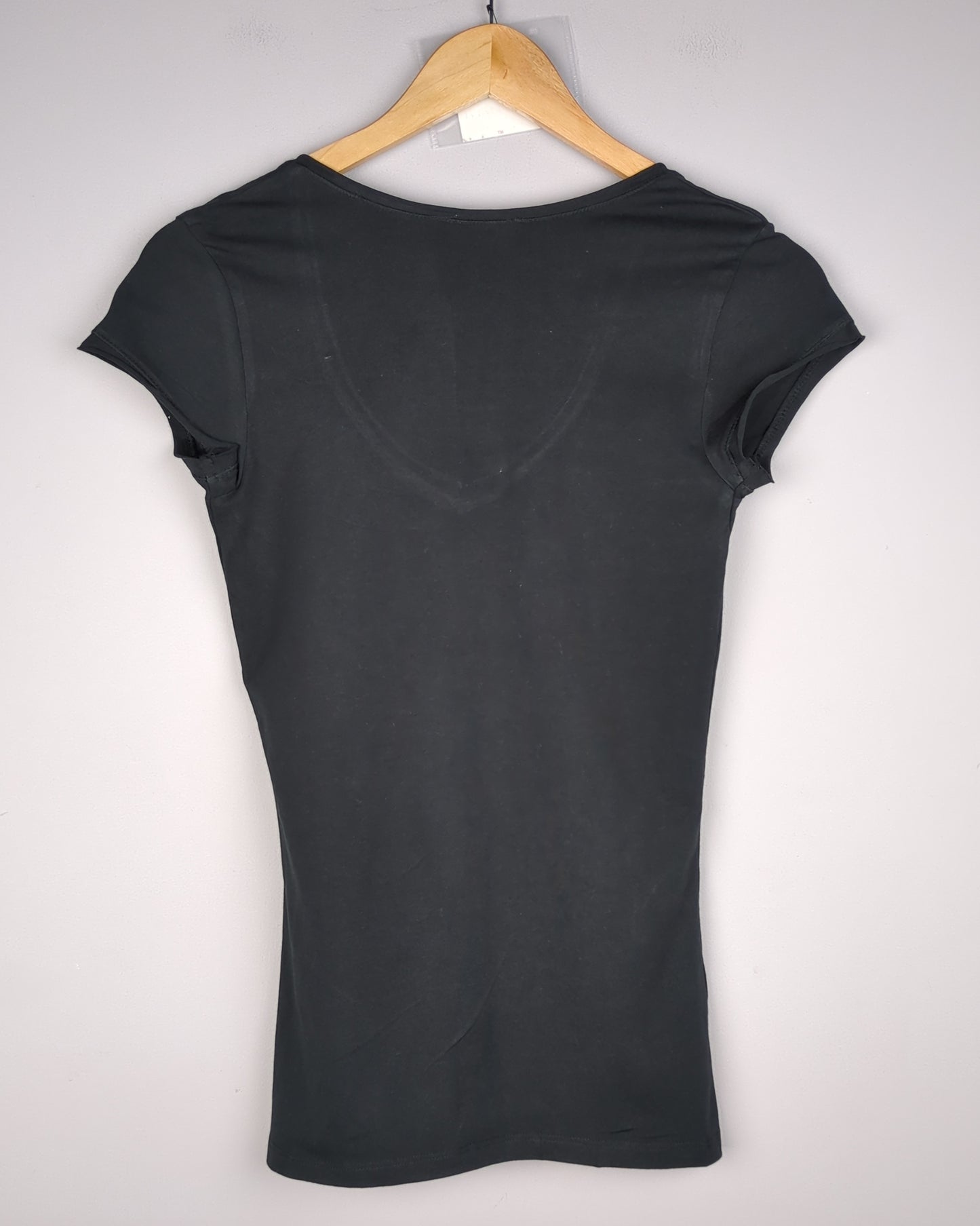 Zara Black V-Neck T-Shirt