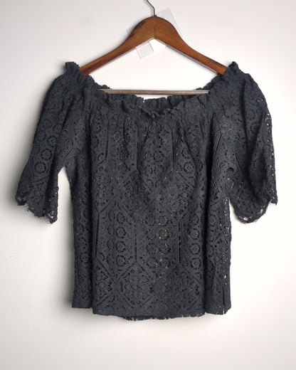 H&M Black Lace Blouse