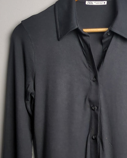 Zara Black Collared Shirt