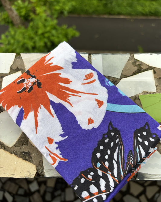Purple Floral Butterfly Bandana