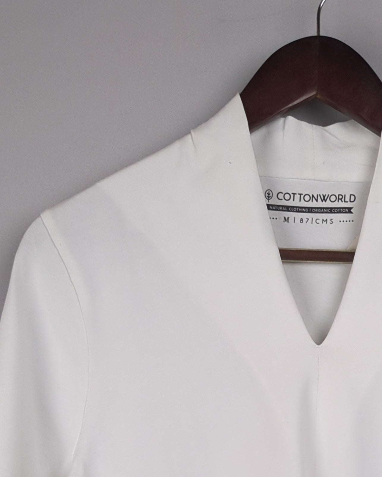 Cottonworld White V-Neck Tee