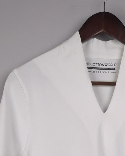 Cottonworld White V-Neck Tee