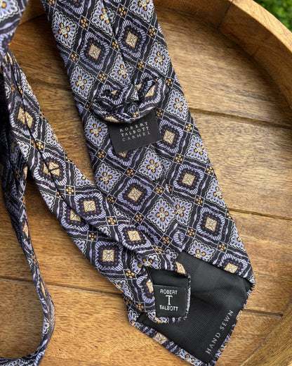 Robert Talbott Purple Geometric Silk Necktie