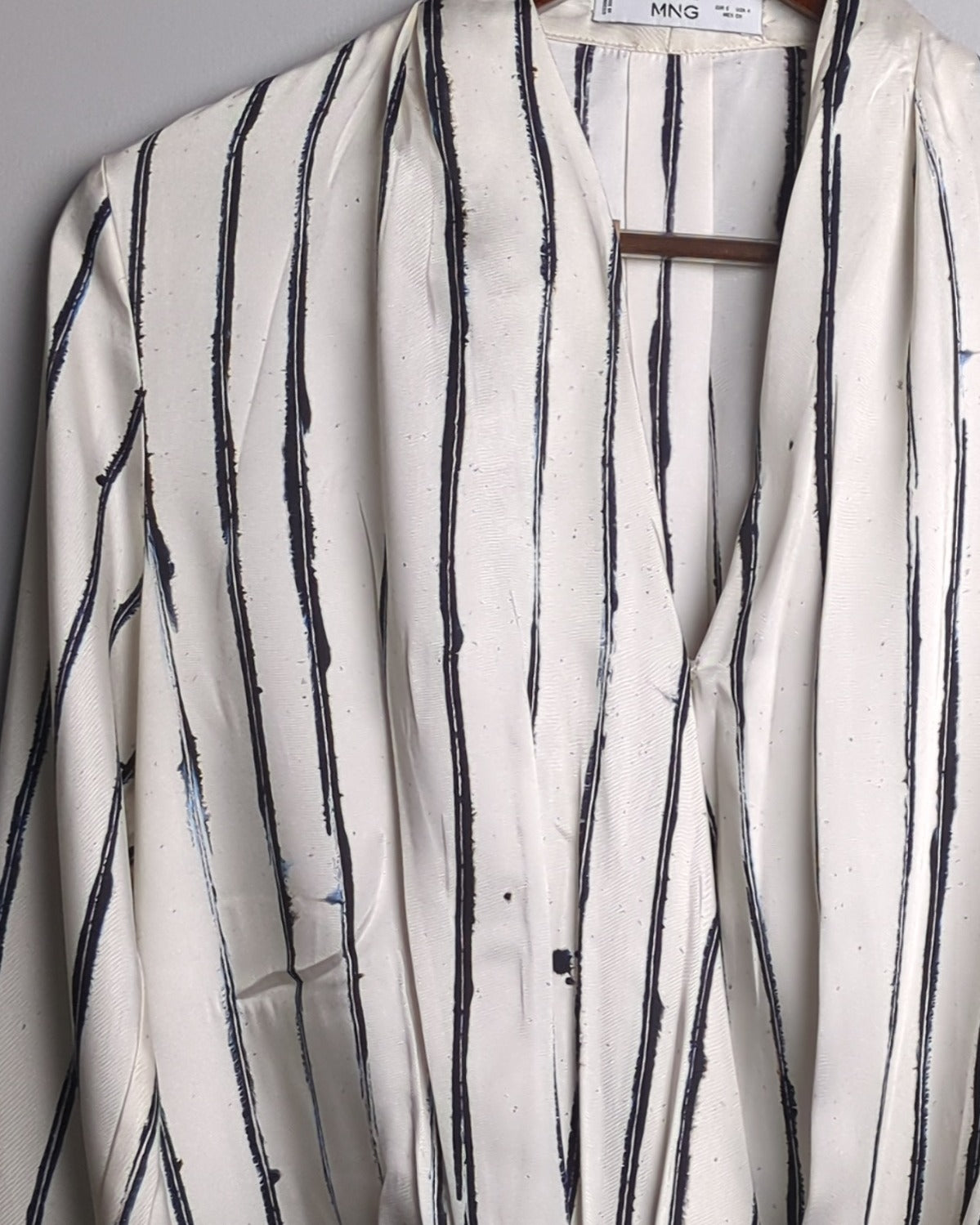 Mng White Wrap Blouse