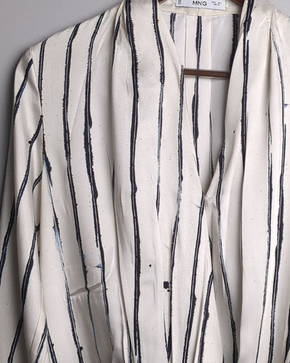 Mng White Wrap Blouse