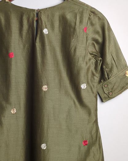 Nicobar Green Embroidered Kurta