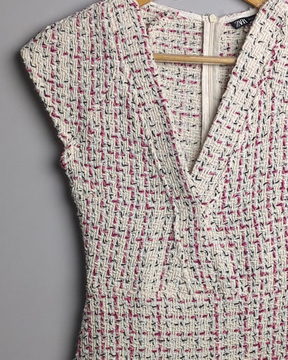 Zara White Tweed Dress
