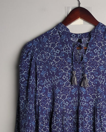 F3Meela Blue Tassel Blouse