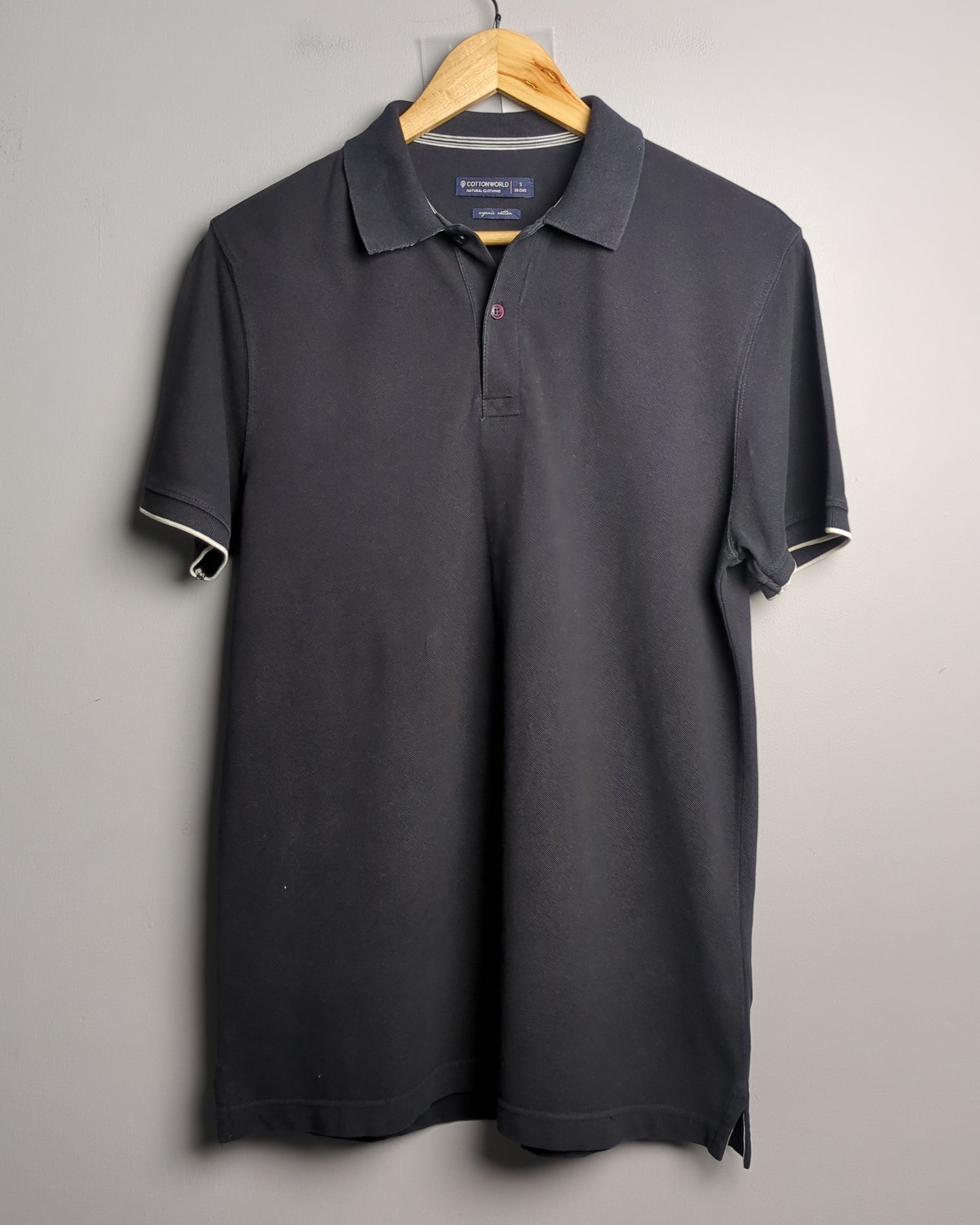 Cotton World Black Polo Shirt
