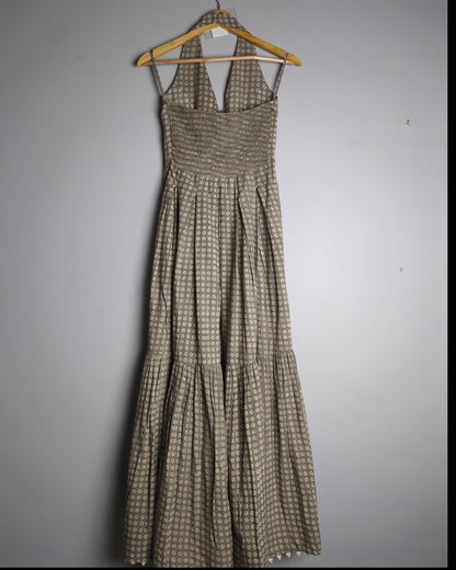 Khara Kapas Beige Halter Dress