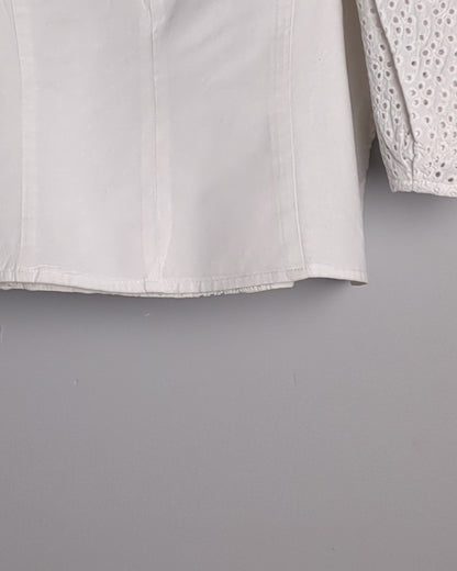 H&M White Eyelet Blouse