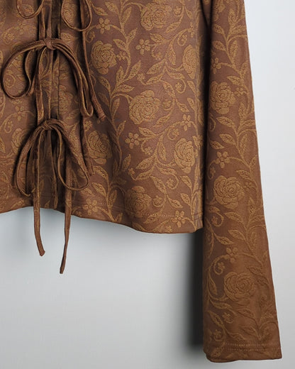 Yousta Brown Floral Cardigan