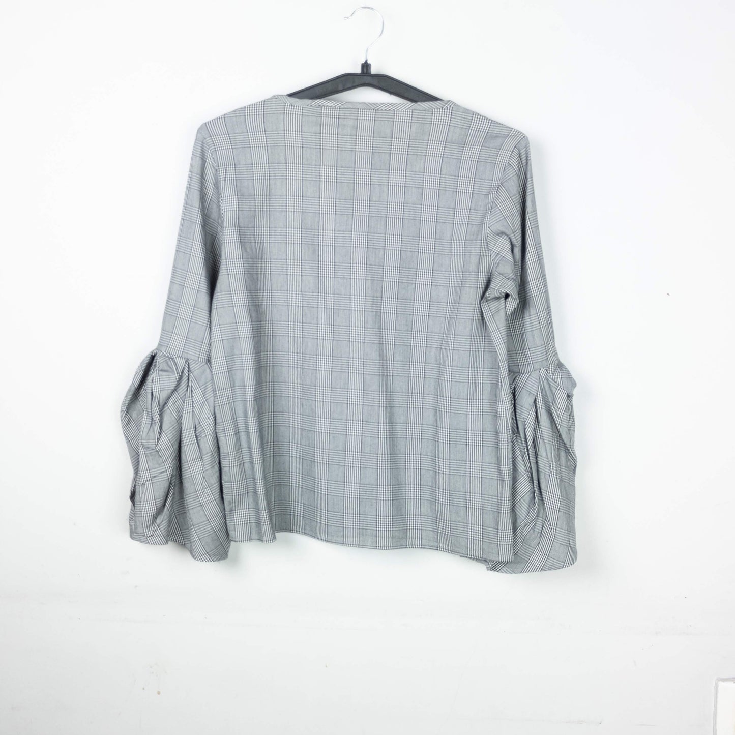 Plaid Bell Sleeve Top