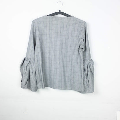 Plaid Bell Sleeve Top