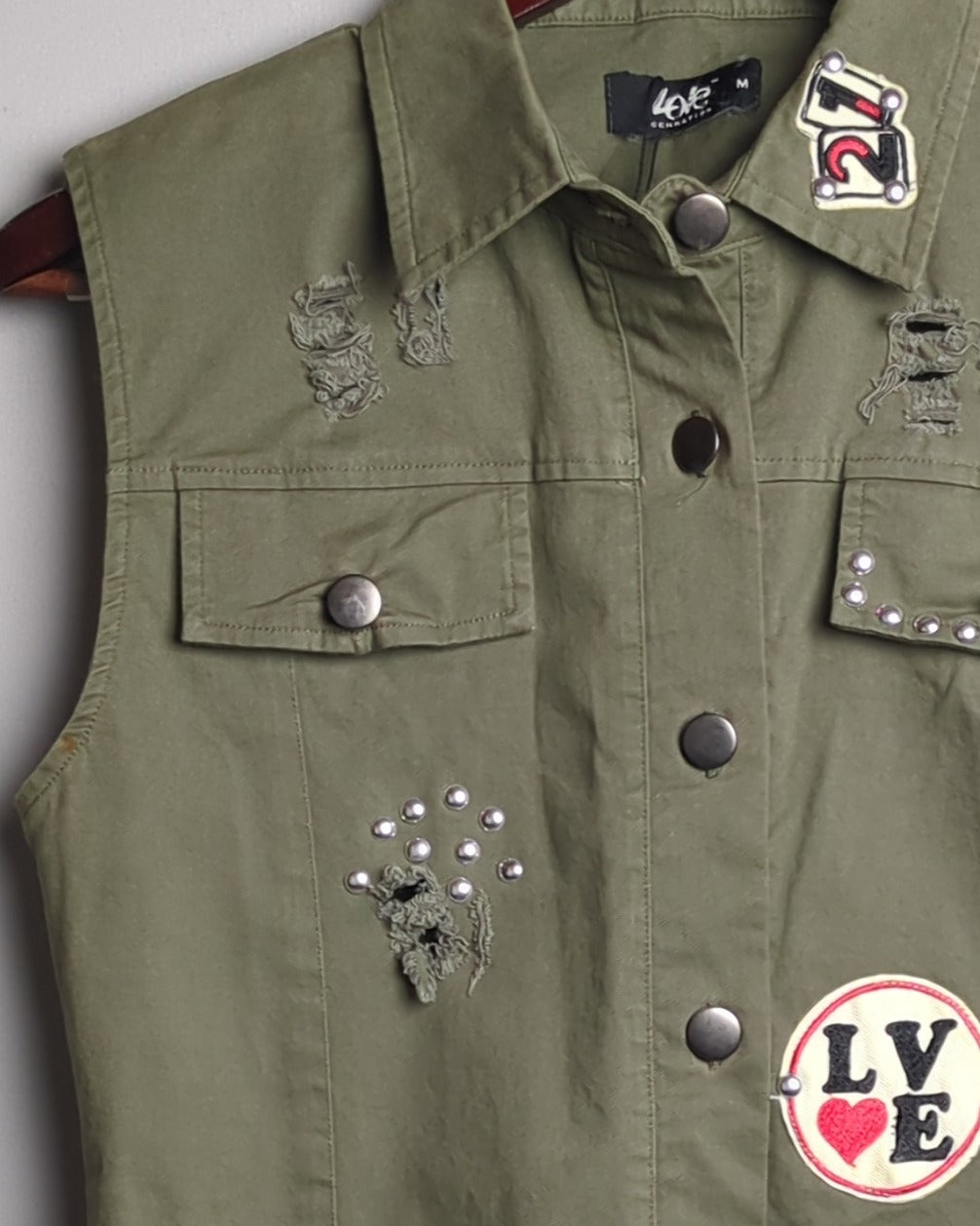 Green Denim Vest