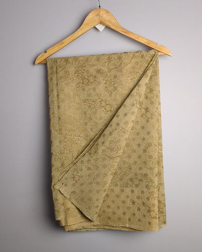 Beige Floral Saree