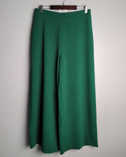 Zara Green Wide-Leg Trousers