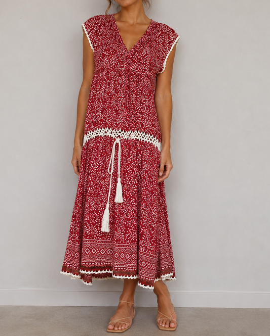 Ms. Carino Red Casual Dress