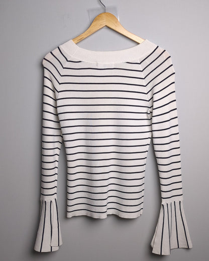 Semir White Striped Sweater