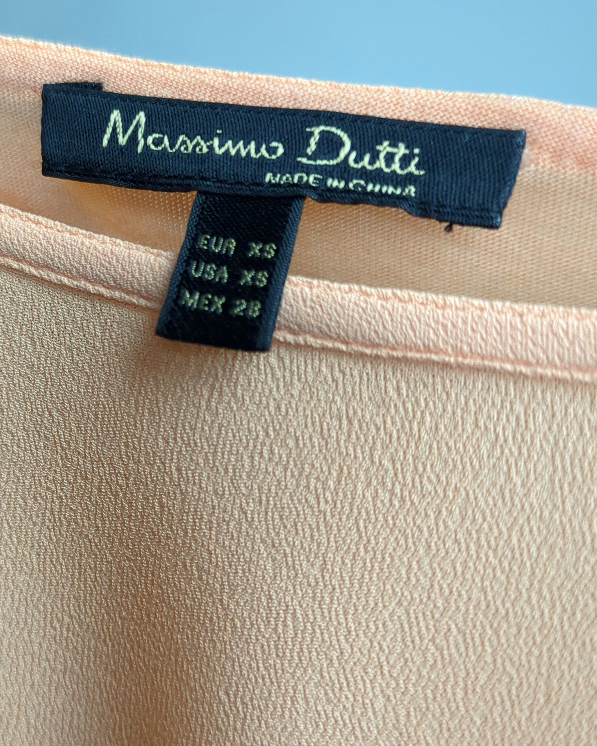 Massimo Dutti Beige Tie-Sleeve Blouse