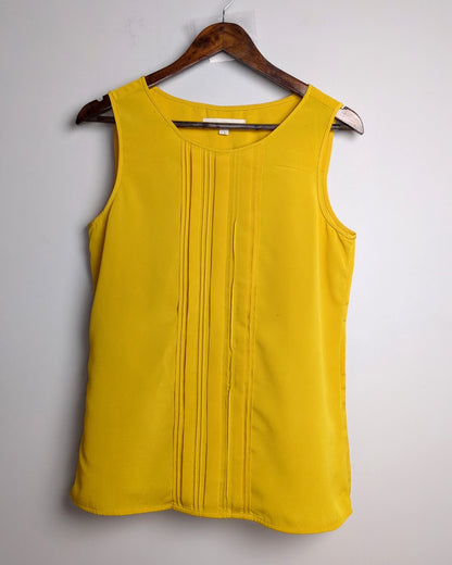 Ann Taylor Loft Orange Pleated Top