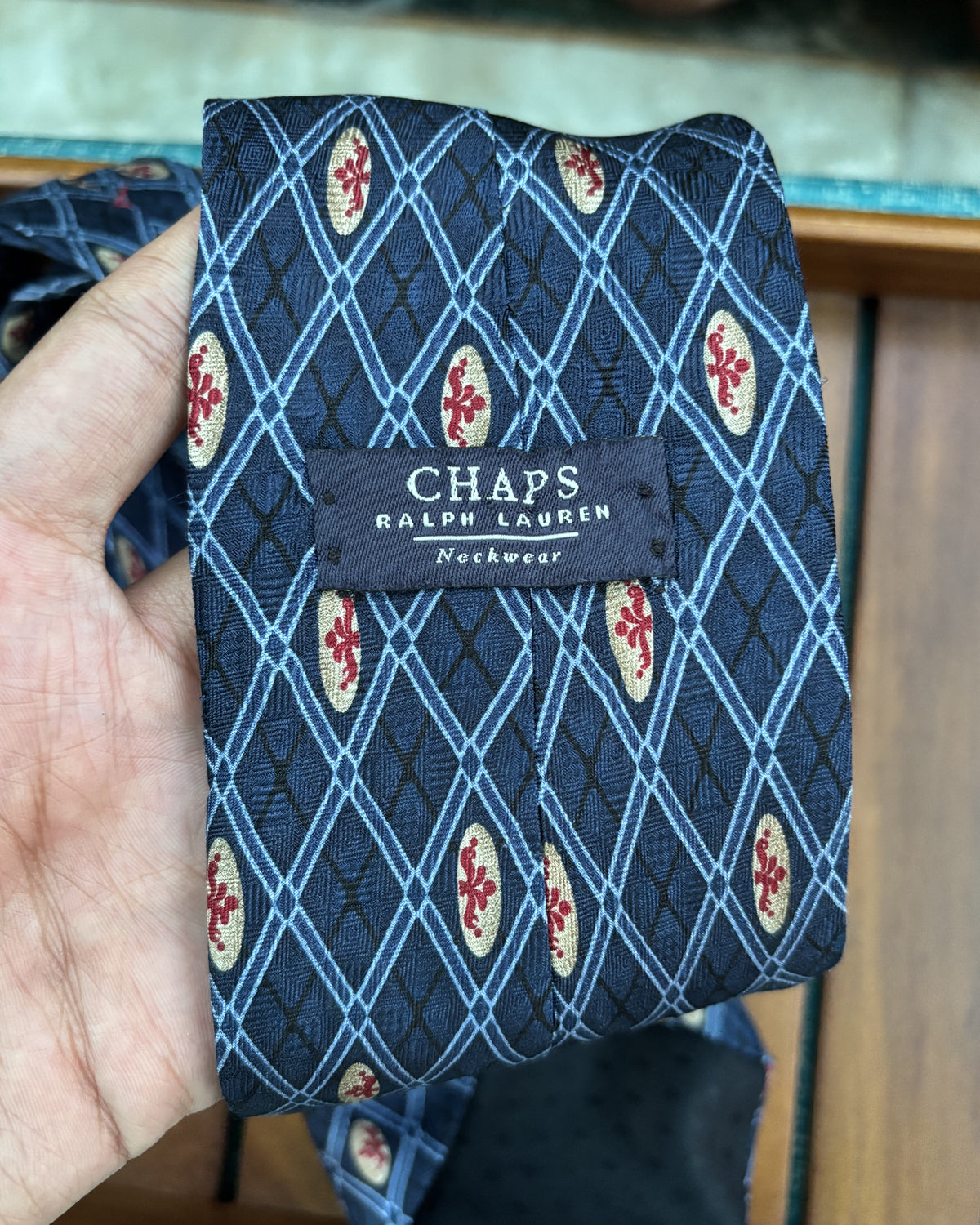 Chaps Ralph Lauren Blue Geometric Necktie