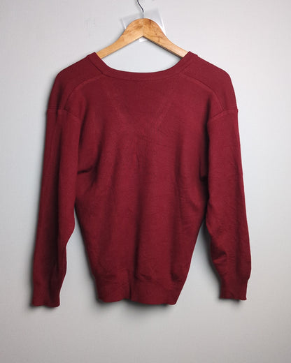 Wine V-Neck Sweater