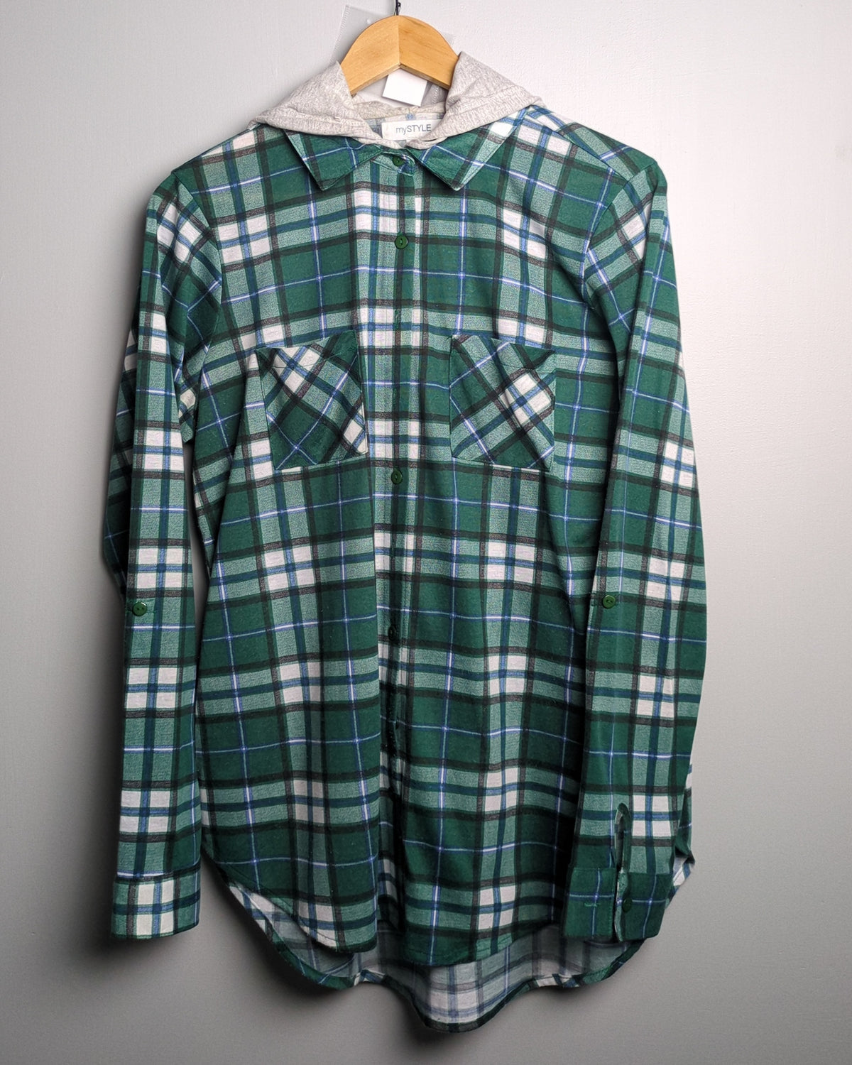 My Style Green Hooded Shirt