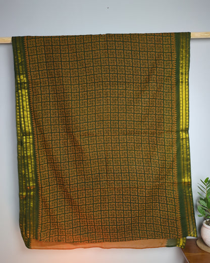 Green Printed Saree
