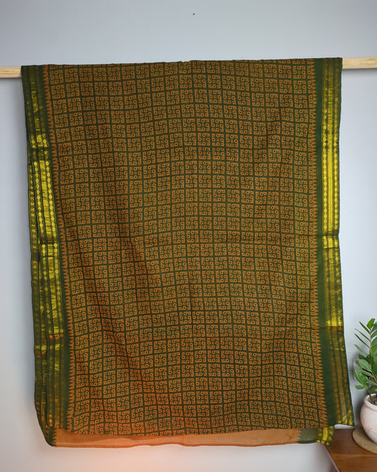 Green Printed Saree