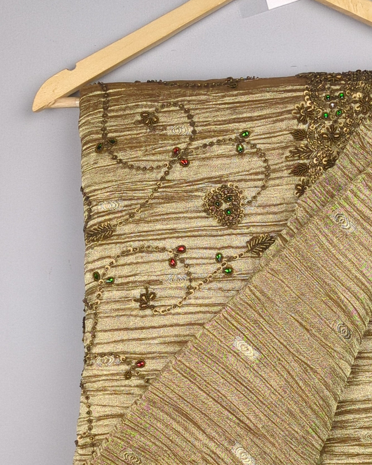 Beige Embellished Saree