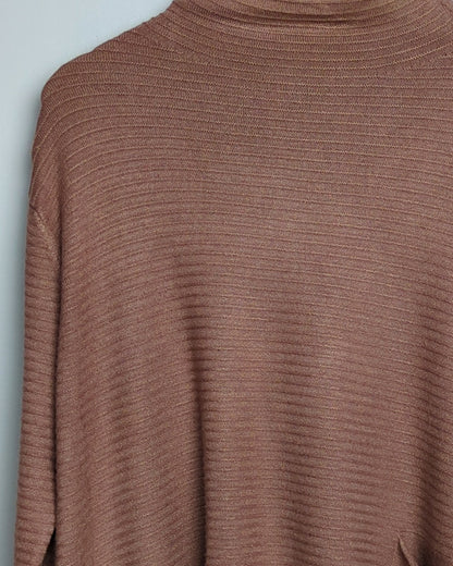 Brown Ribbed Sweater