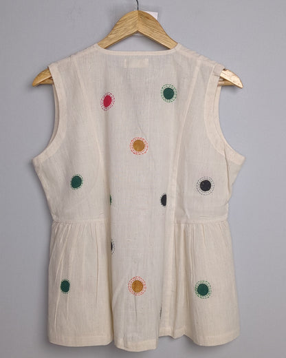Nature Alley Beige Sleeveless Top
