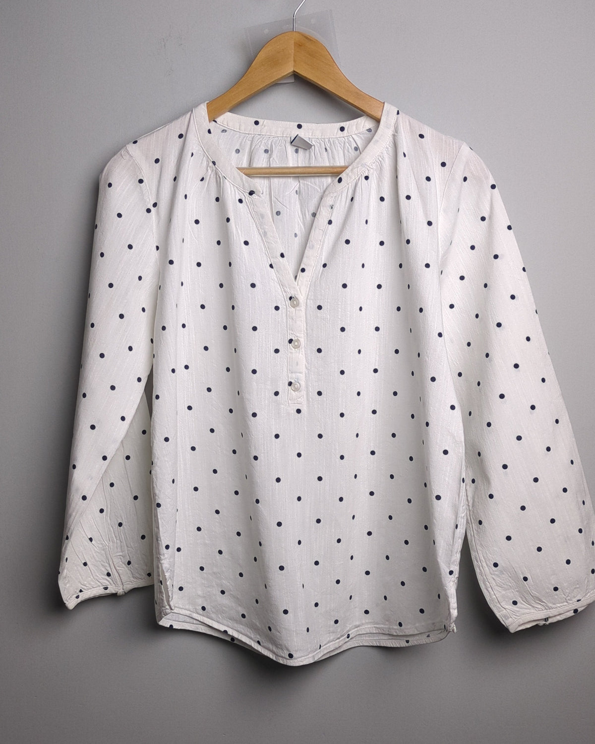 Old Navy White Polka Blouse