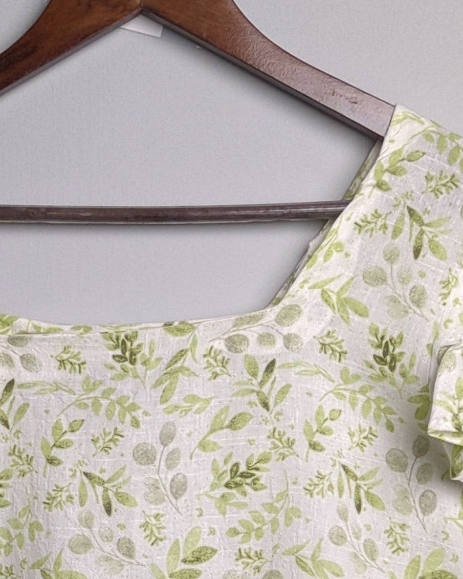Fratini Green Floral Top