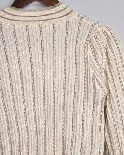 Beige Ribbed Sweater