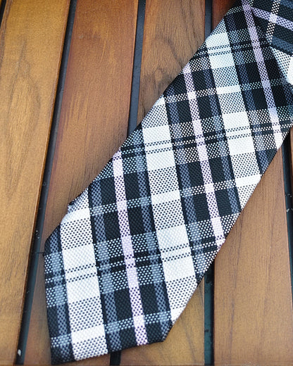 Gray Plaid Tie