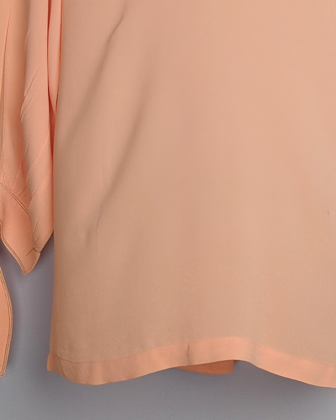 Massimo Dutti Beige Tie-Sleeve Blouse