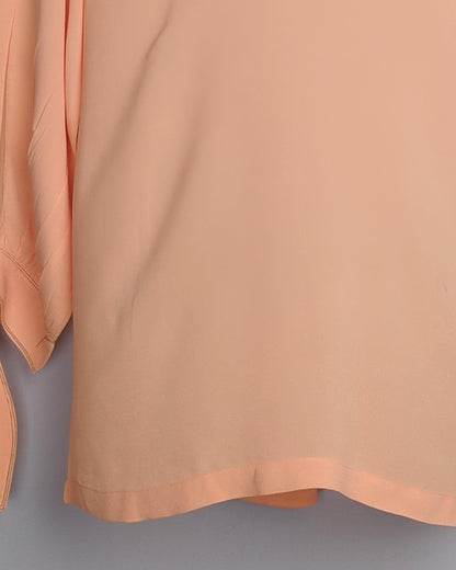 Massimo Dutti Beige Tie-Sleeve Blouse