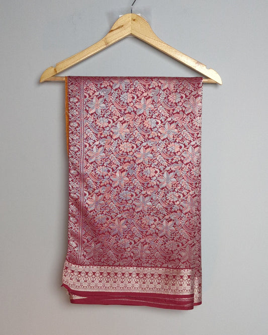 Wine Floral Saree