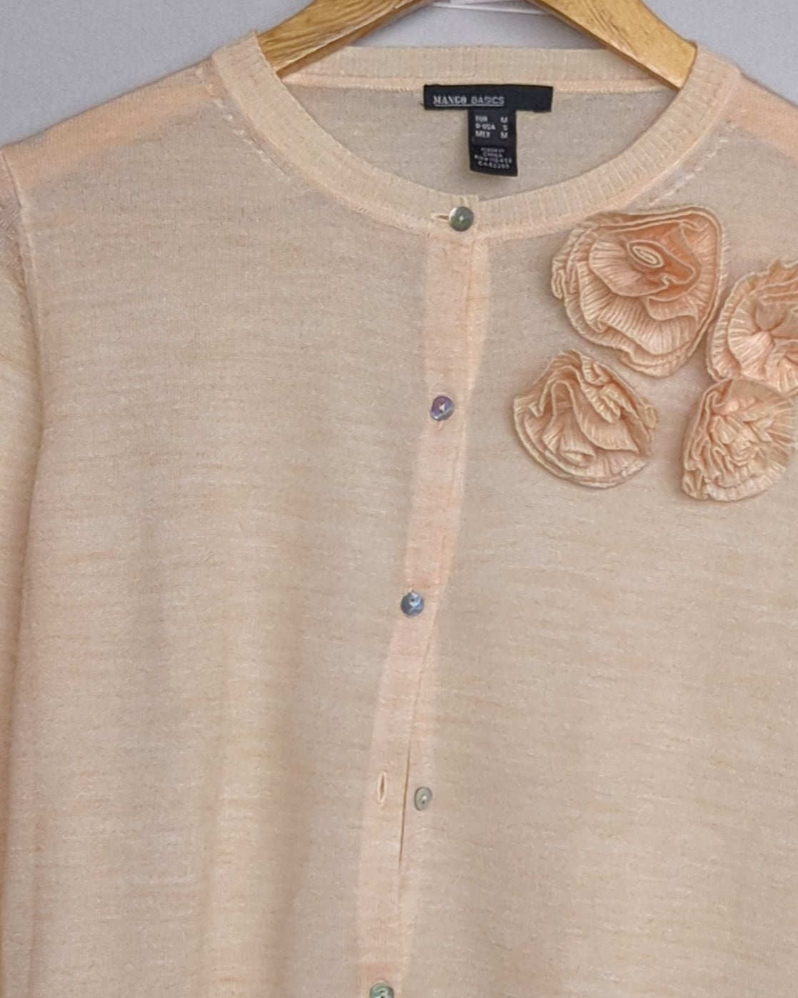 Mango Beige Floral Cardigan