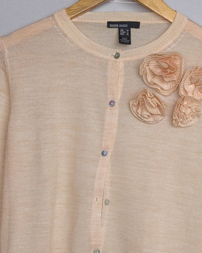 Mango Beige Floral Cardigan