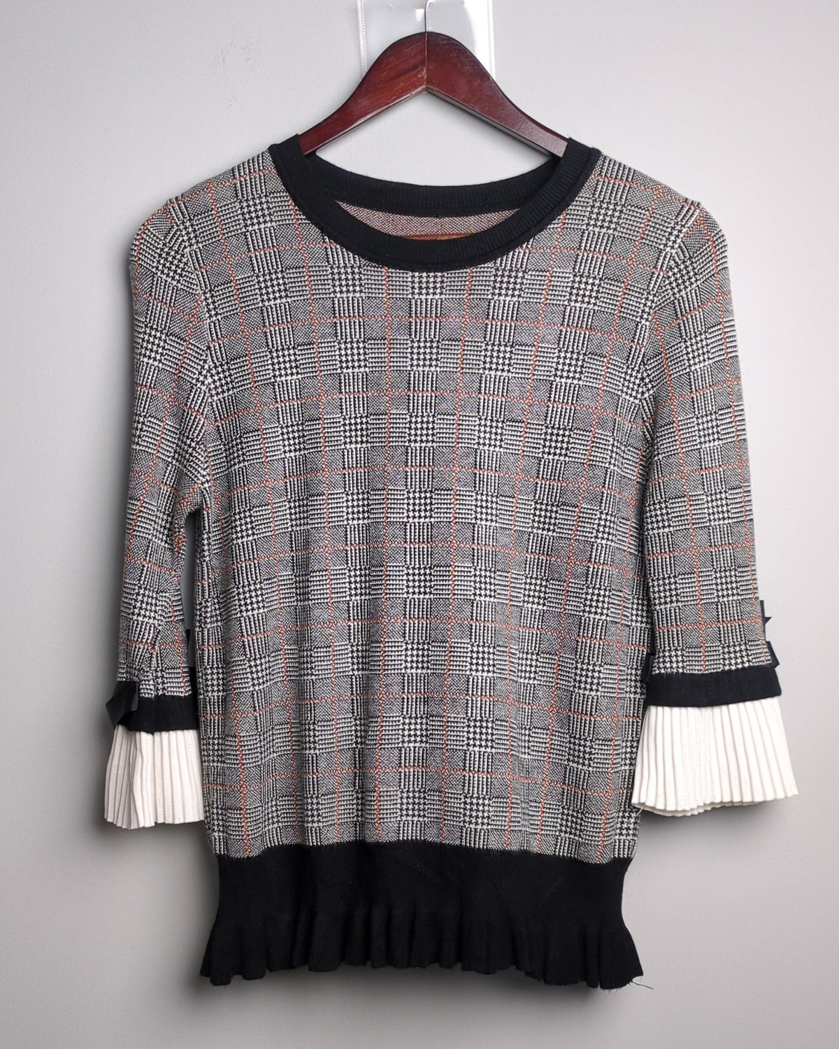 Gray Plaid Sweater