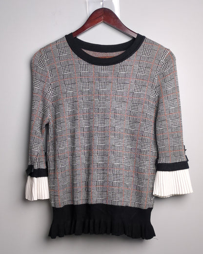 Gray Plaid Sweater