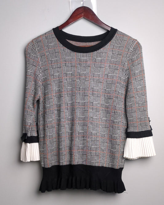 Gray Plaid Sweater