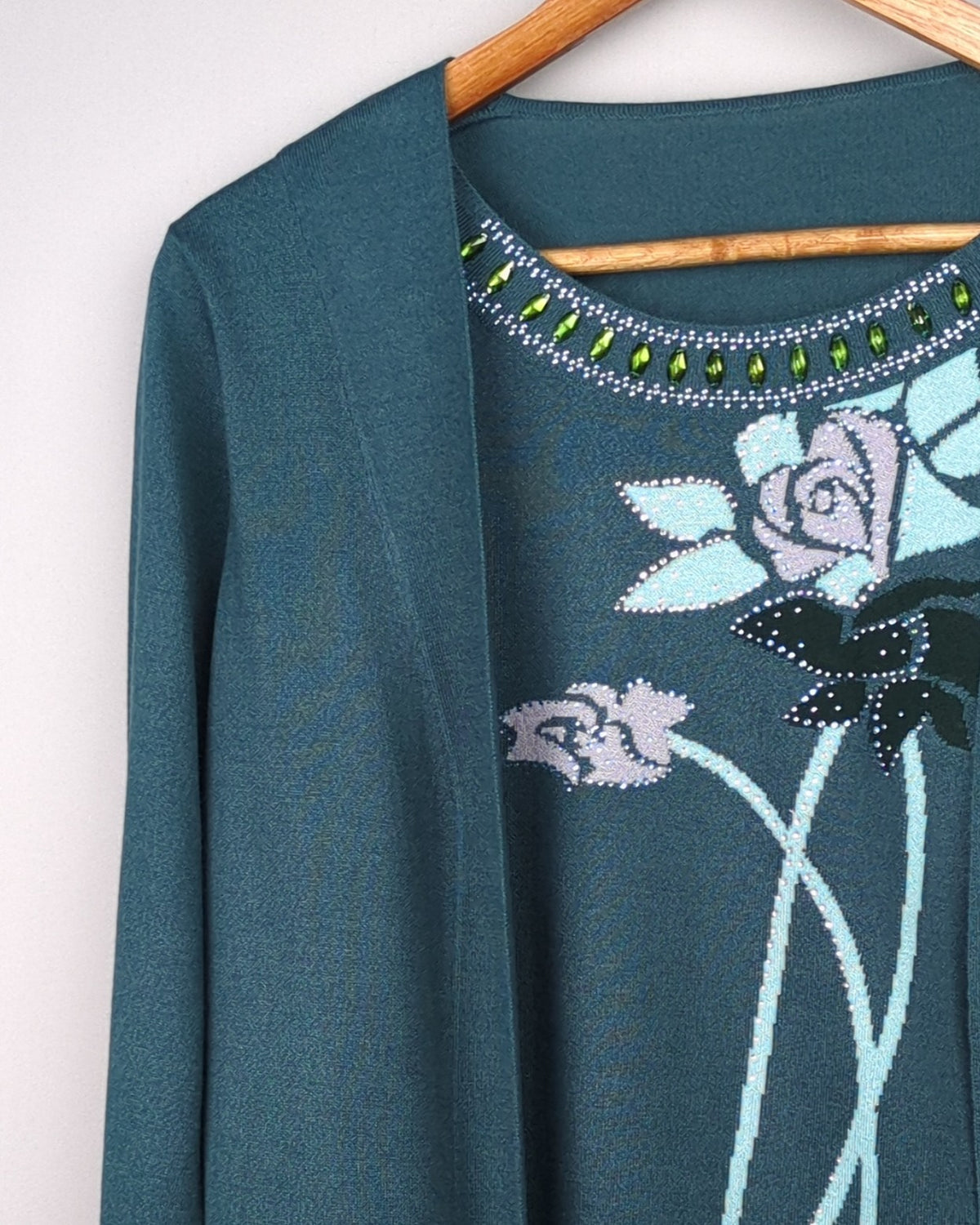 Green Embellished Twinset