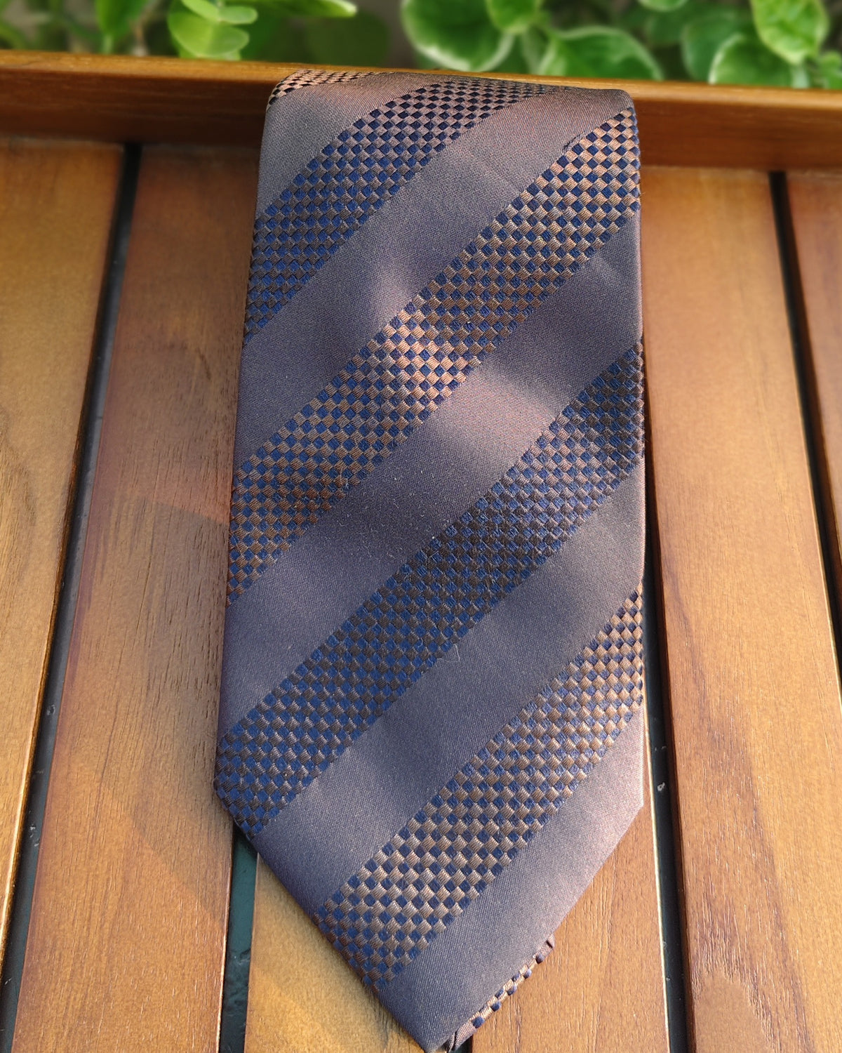Femmio Valentino Brown Checkered Tie