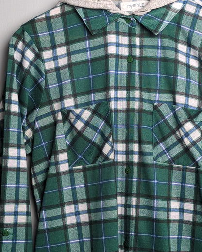 My Style Green Hooded Shirt