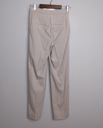 Beige Straight Leg Trousers